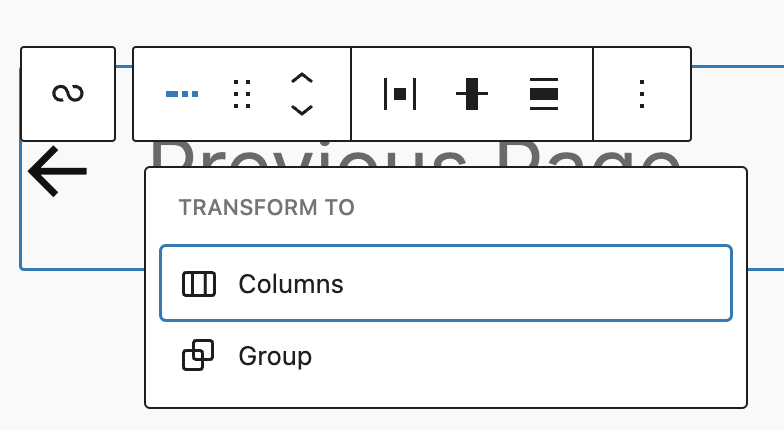 Transform To in a Pagination block